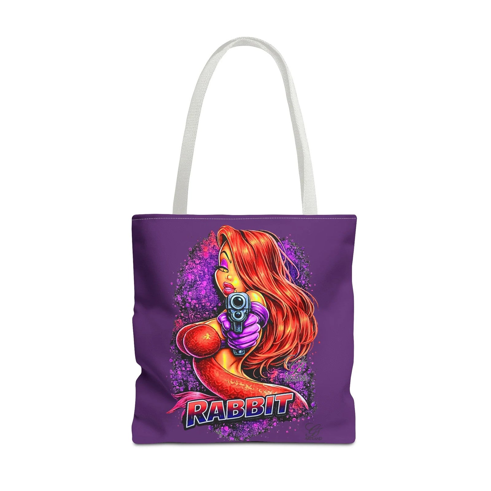 Red-Haired Femme Vixen Rabbit Jess Fatale Illustration Tote Bag | Retro Pinup