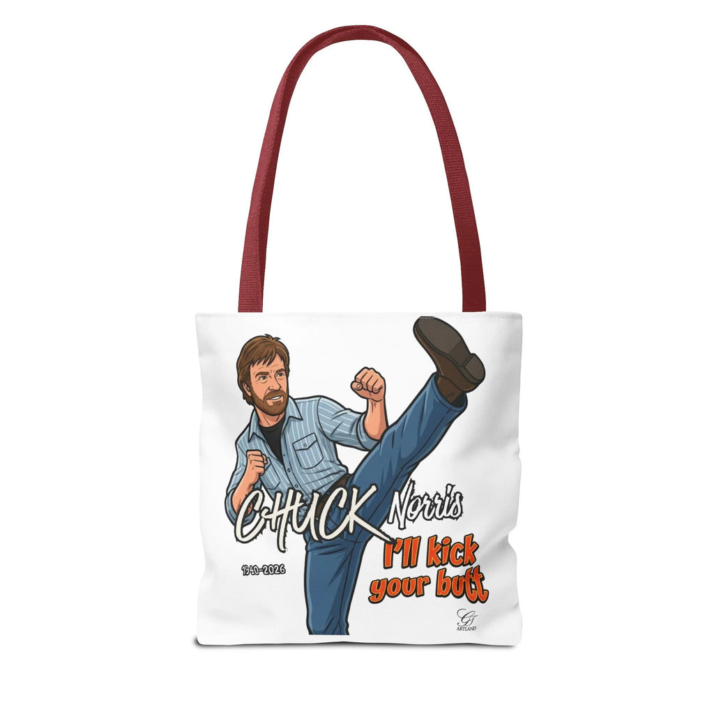 Chuck Norris I'll Kick Your Butt Tote Bag | Martial Arts Illustration by GT