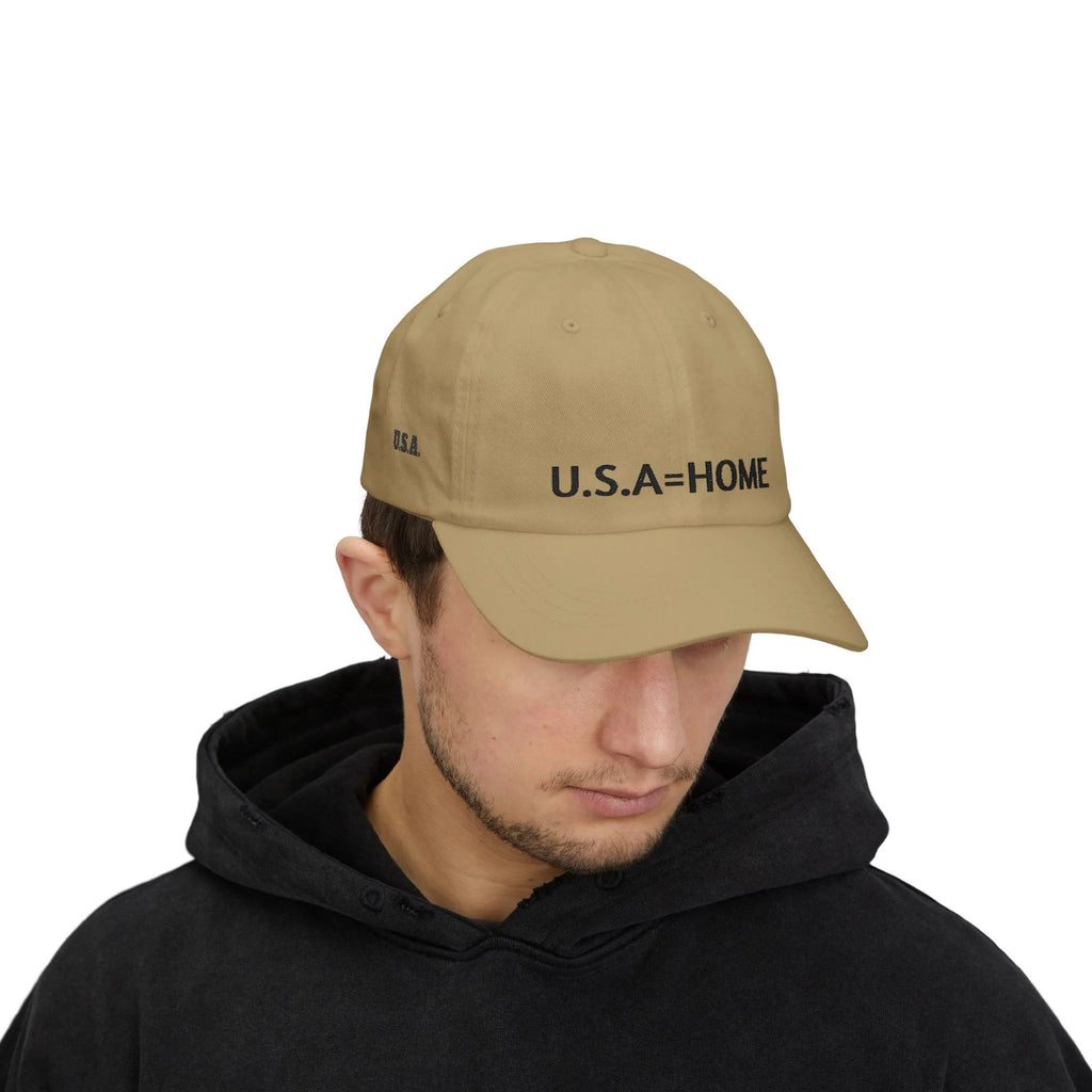 U.S.A=HOME Cap | Embroidered Unisex Hat, Patriotic Baseball Cap
