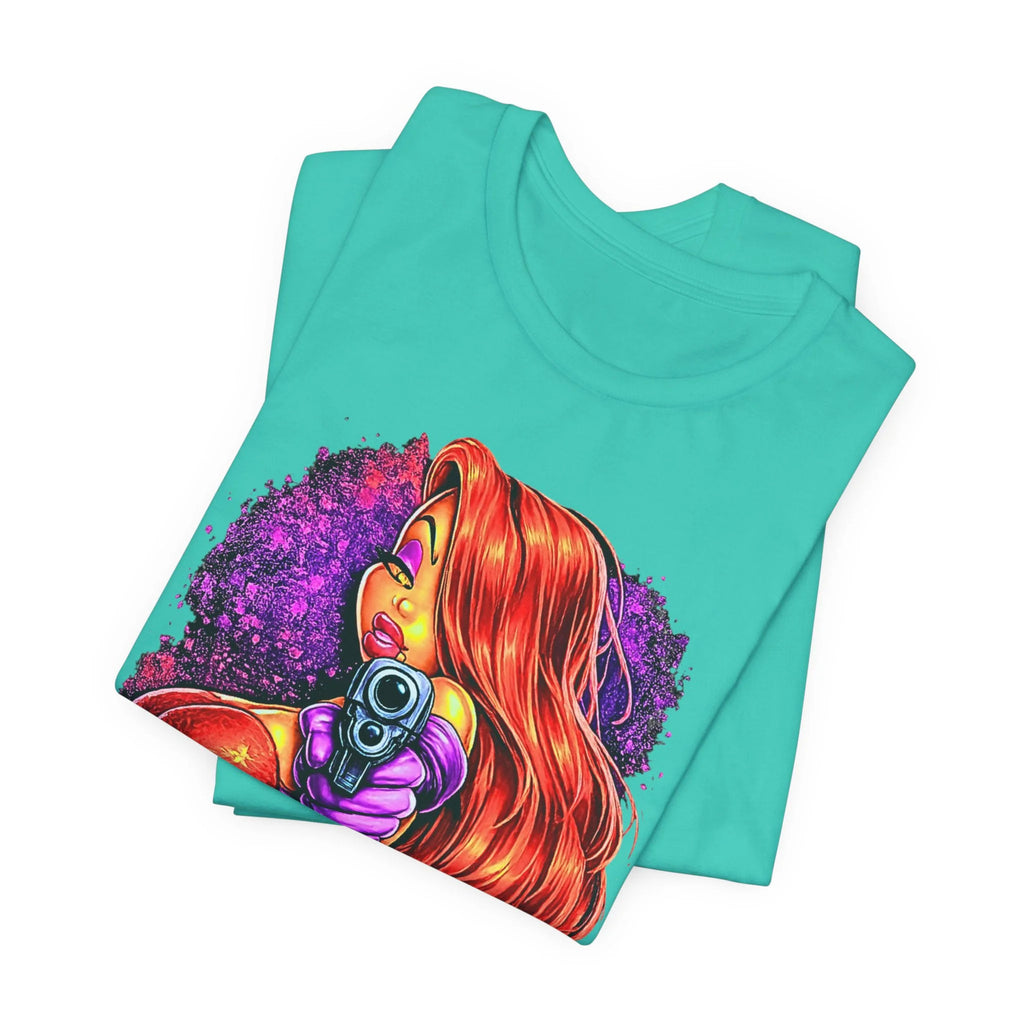 Rabbit Pinup Girl T-Shirt | Retro Comic Femme Fatale Graphic Tee by GT Artland