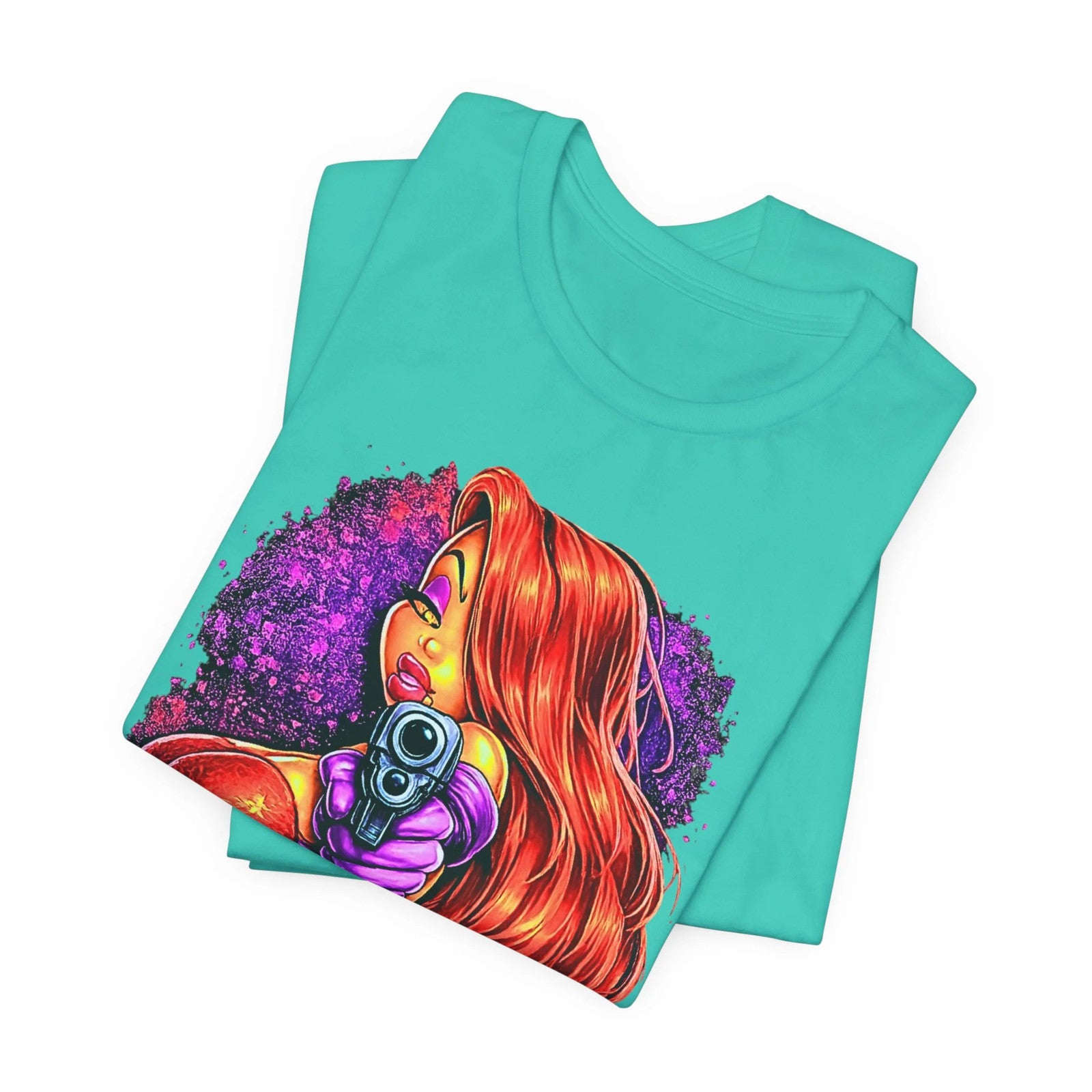 Rabbit Pinup Girl T-Shirt | Retro Comic Femme Fatale Graphic Tee by GT Artland