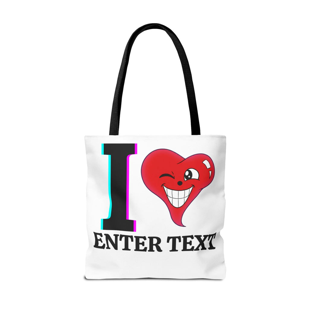 I ️ "Text" Tote Bag Front and Back by GT Artland
