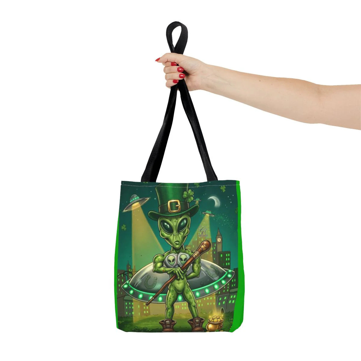 "Lucky Art" Urban Shamrock Designer Alien UFO Graffiti St. Patrick Theme