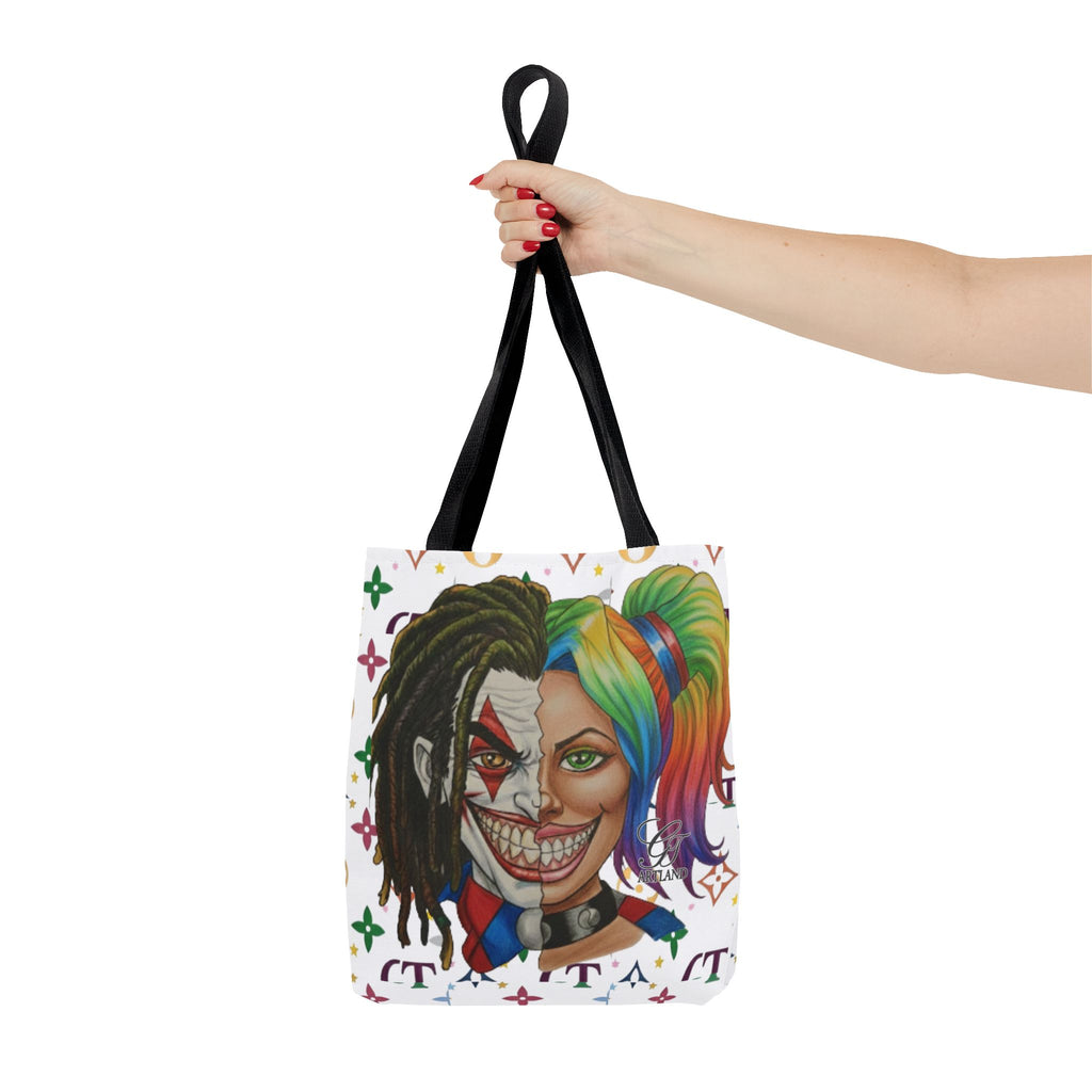 Two Faced Clown Couple Face Tote Bag – Urban Duo Swag by GT Artland