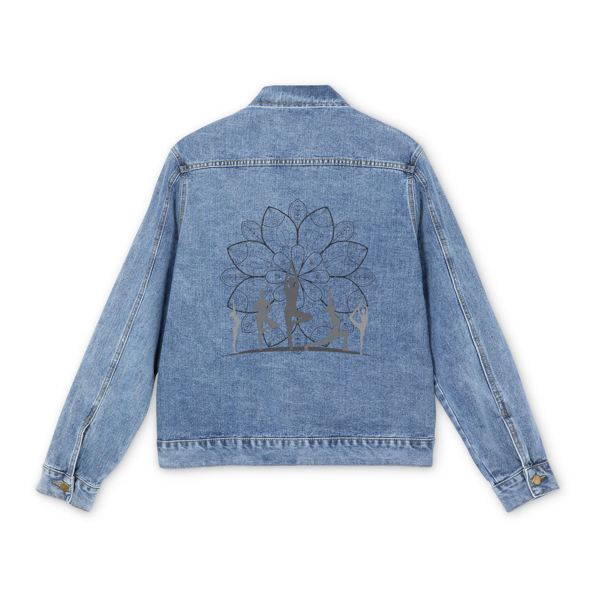 Back Print Denim Exercising Jacket | Wellness Jacket