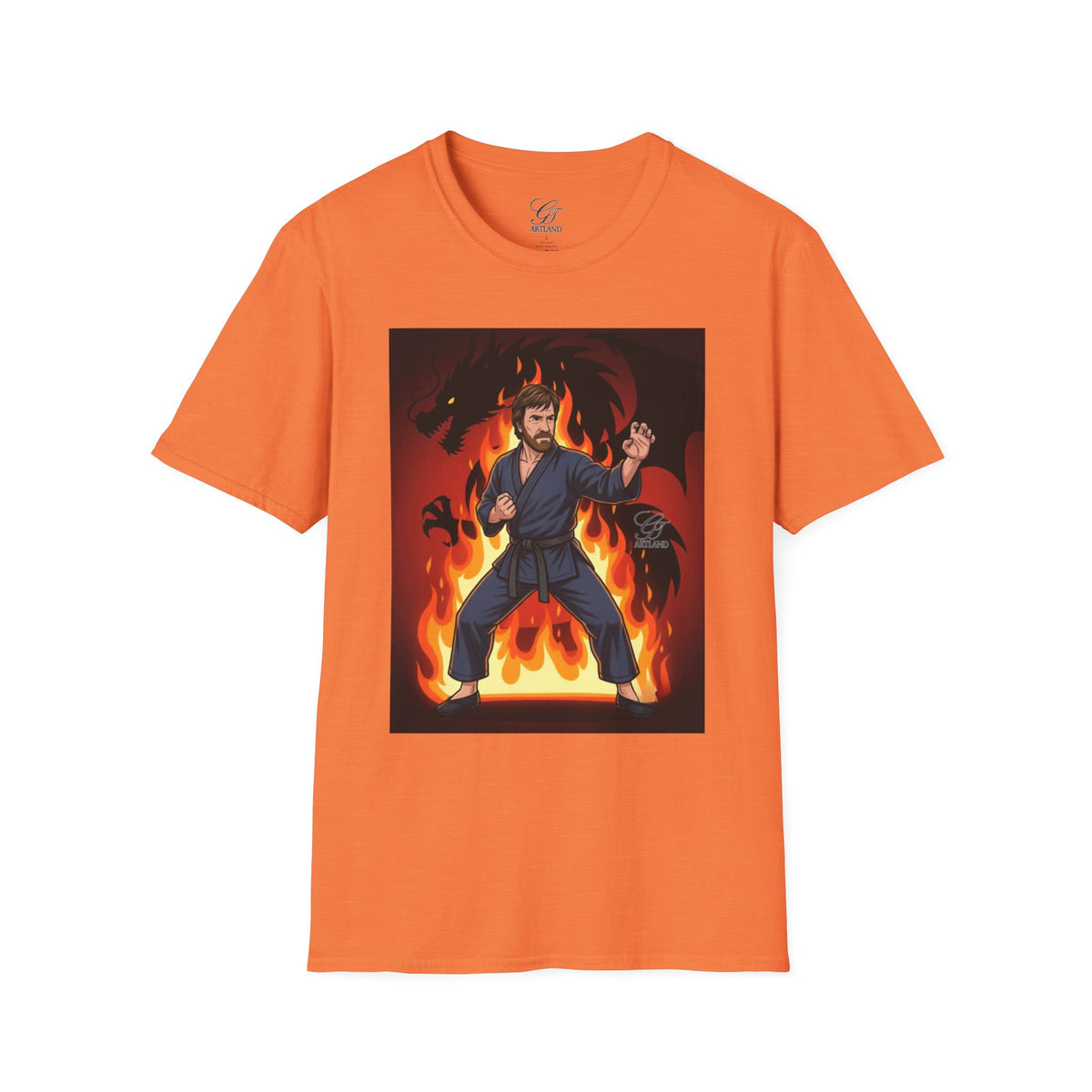 Karate Demon Chuck Norris Karate Fighter T-Shirt | Martial Arts Flame Illustration by GT Artland