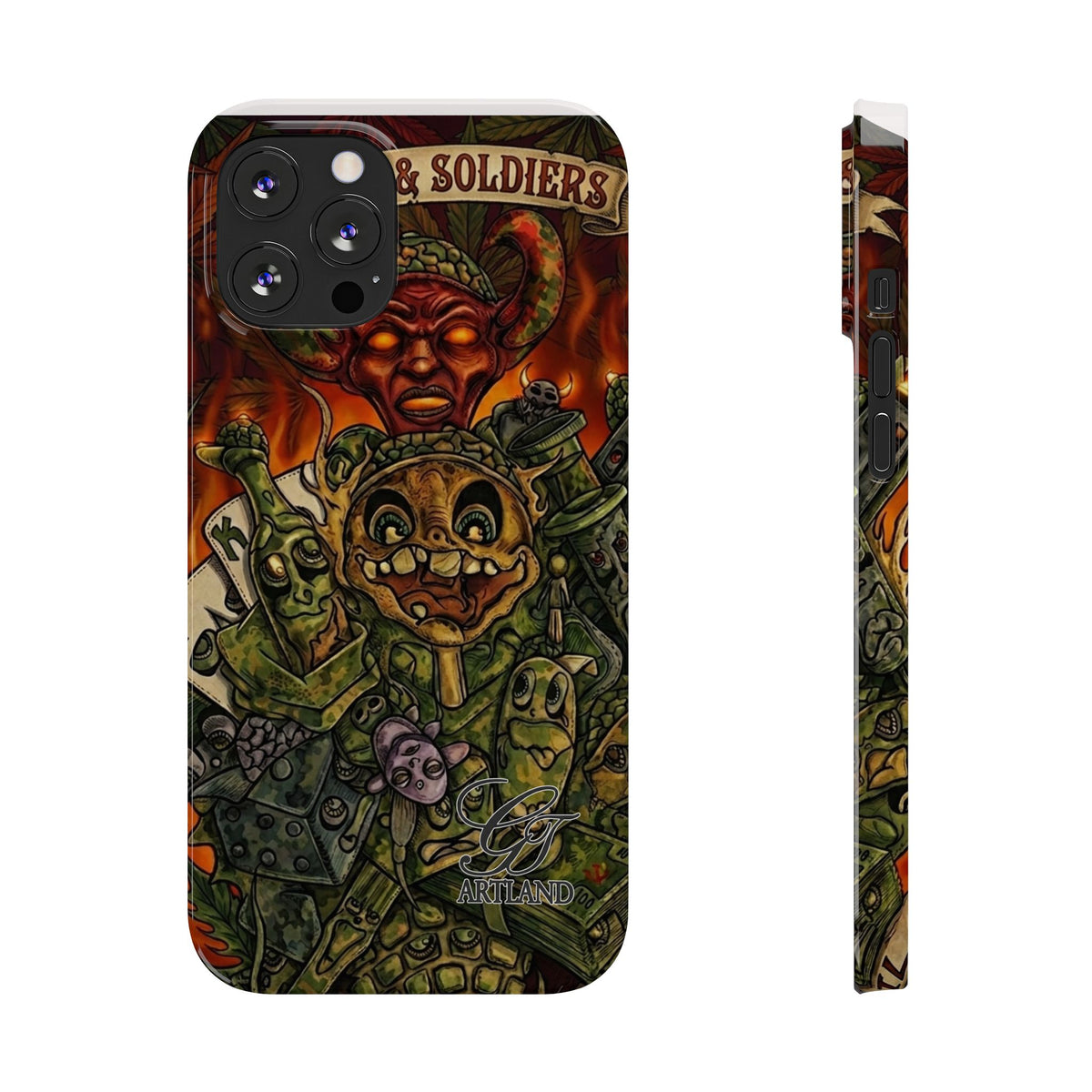 Devils Army Illustration Slim Phone Case | Horror Soldier Art by GT Artland