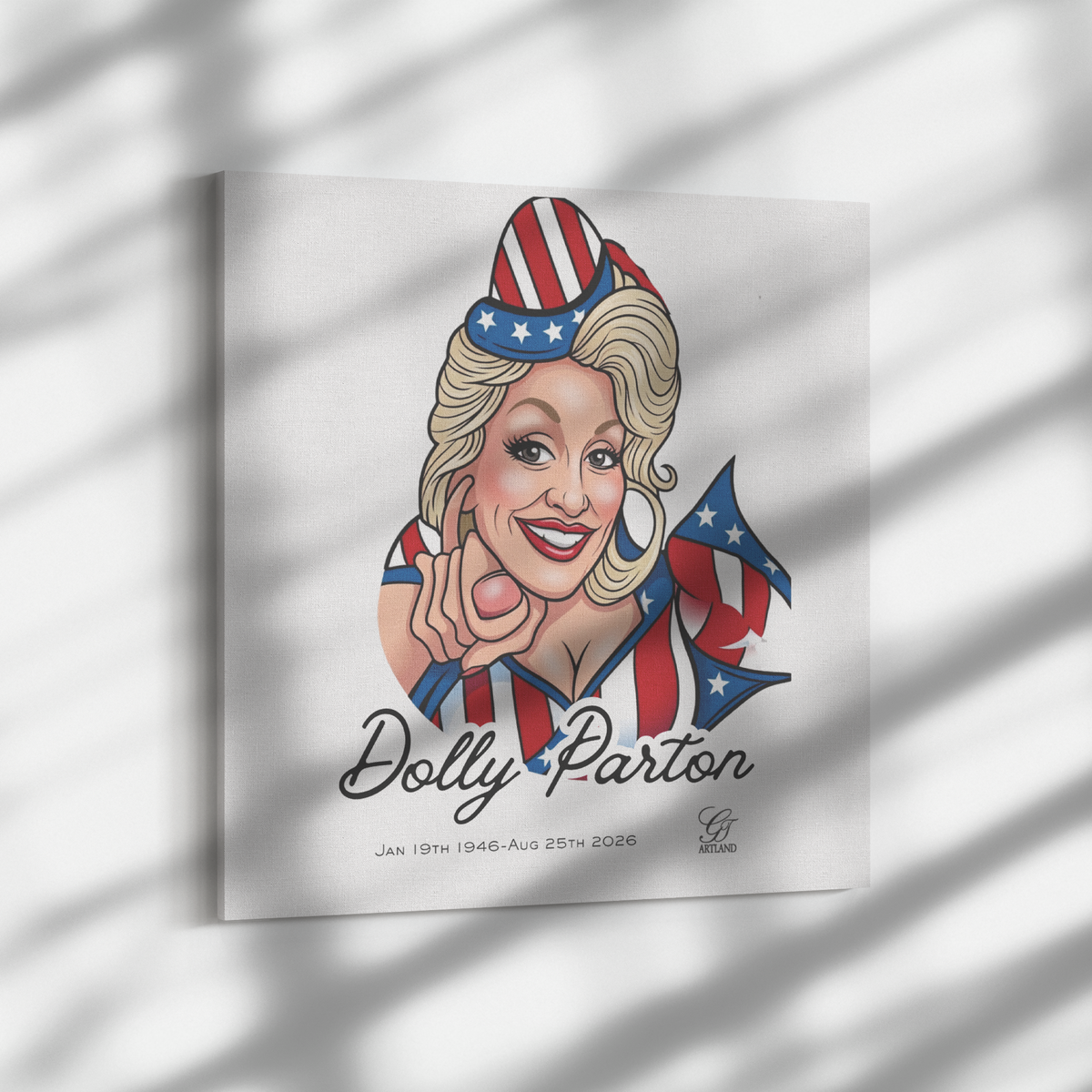Dolly Parton Tribute Drawing Designer Canvas Wrap by GT Artland