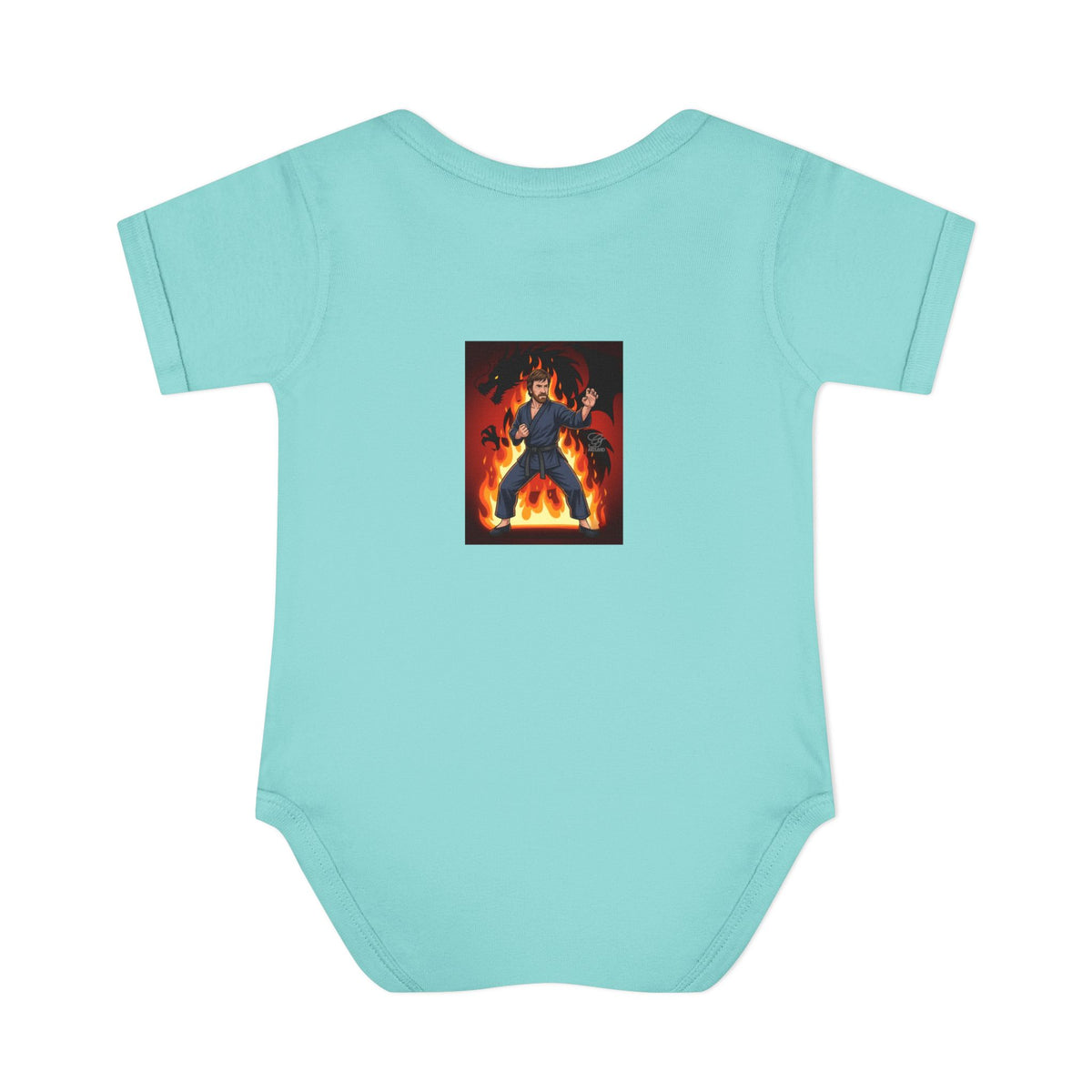 Flame Ninja Infant Bodysuit | Dragon Fire Martial Arts Baby Onesie