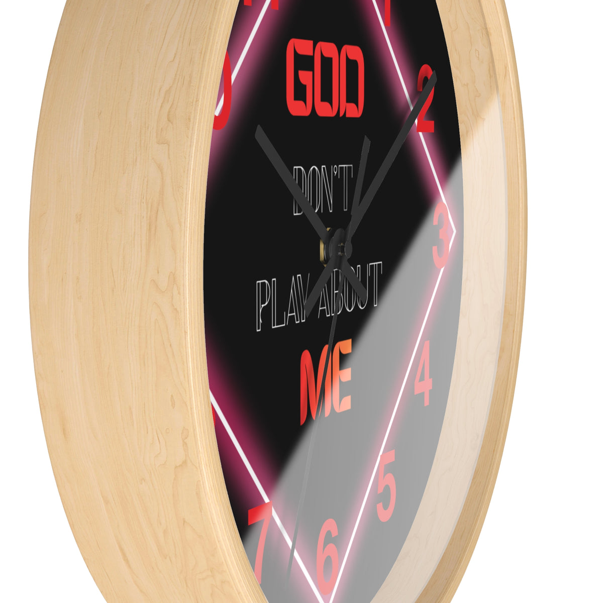 Neon Diamond 'God Don't Play About Me' Retro LED Numbers Wall Clock
