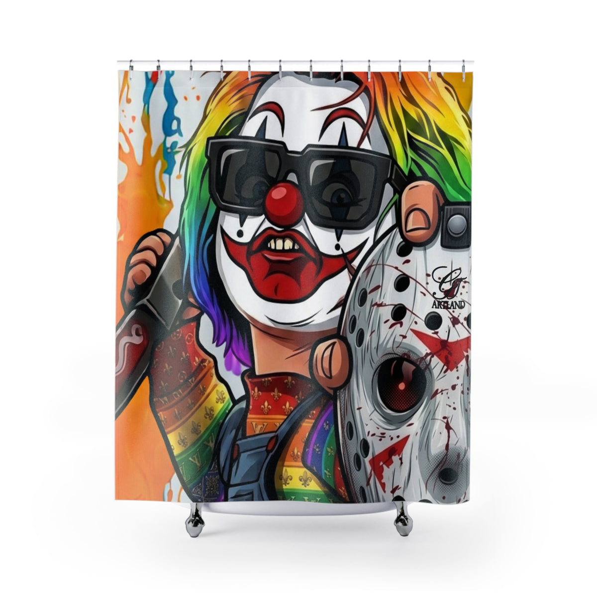 Rainbow Slasher Rainbow Drip Designer | Creepy Horror Bathroom Decor by GT Artland