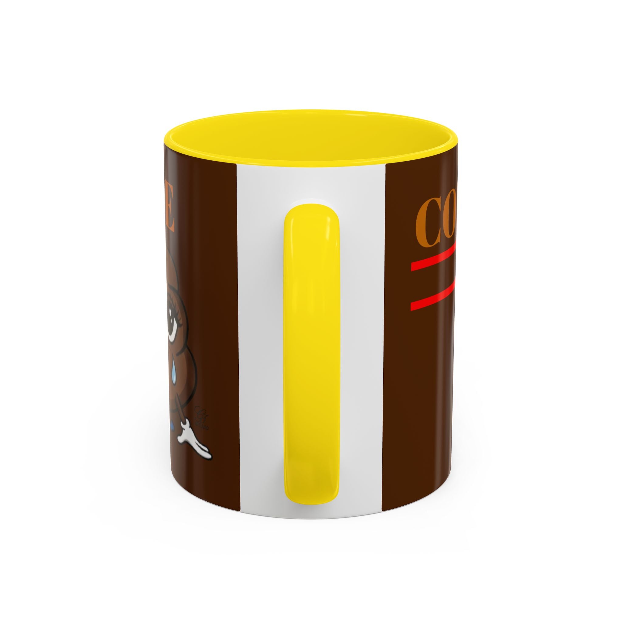 Coffee Mug — Cute Crying Poop Character "Coffee = Pooo" Accent Ceramic Mug by GT Artland