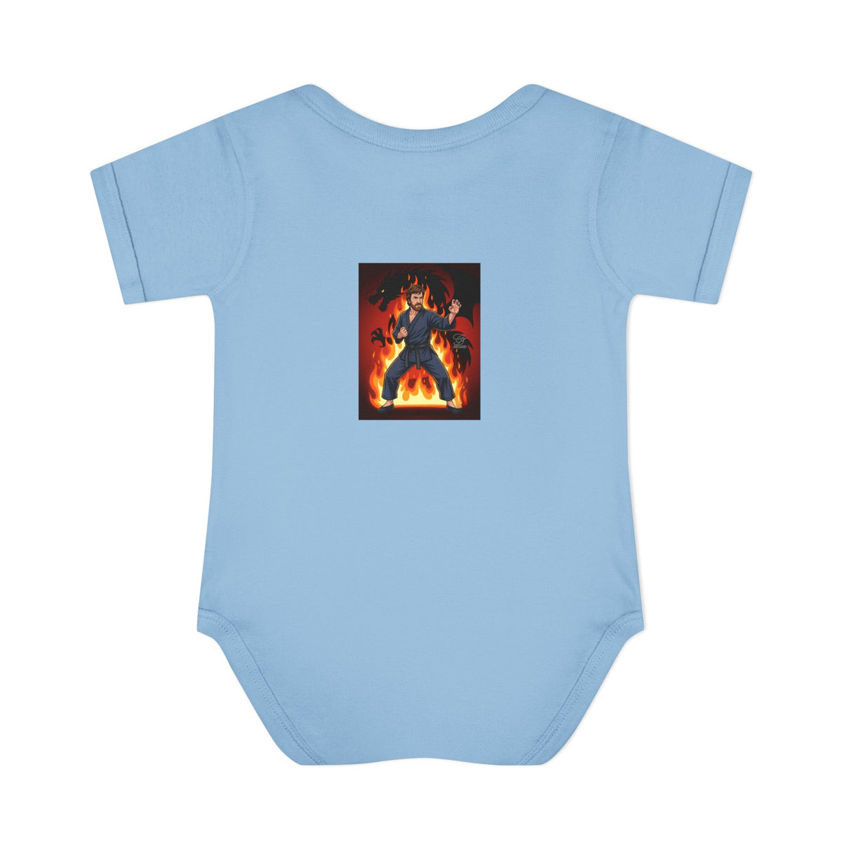 Flame Ninja Infant Bodysuit | Dragon Fire Martial Arts Baby Onesie