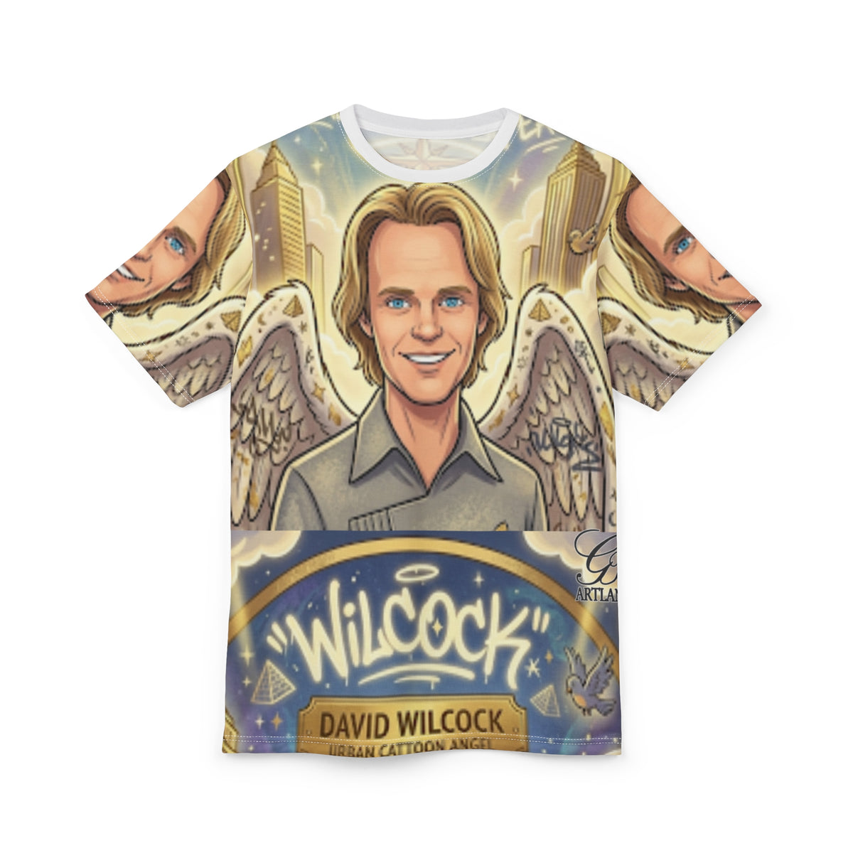Dave Wilcock Cartoon Angel Cut & Sew T-Shirt by GT Artland