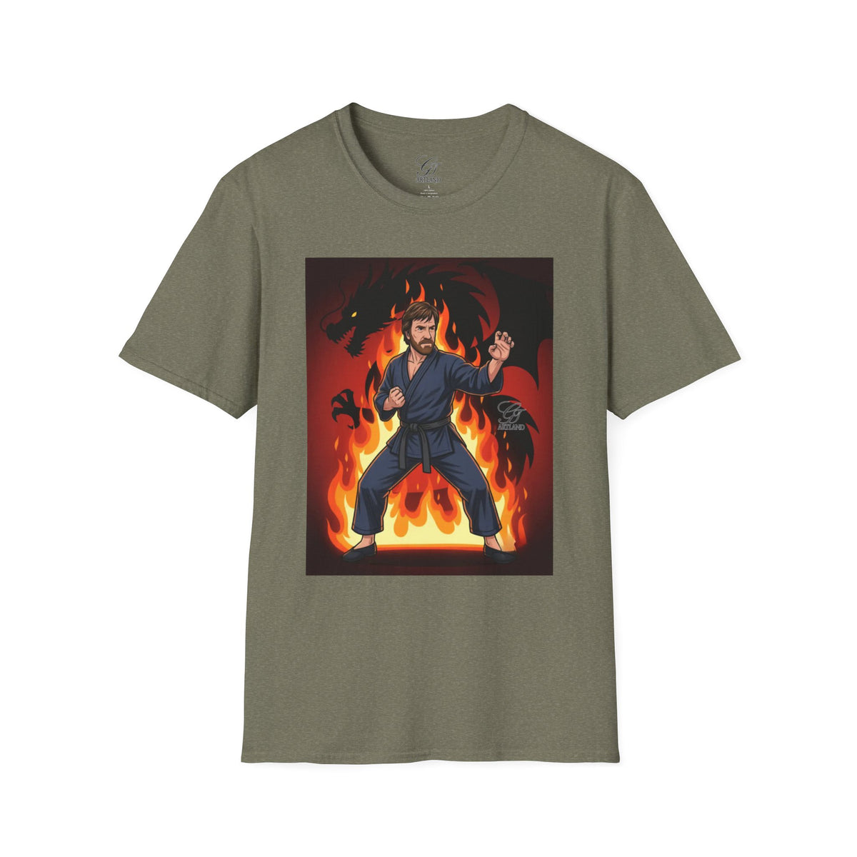 Karate Demon Chuck Norris Karate Fighter T-Shirt | Martial Arts Flame Illustration by GT Artland