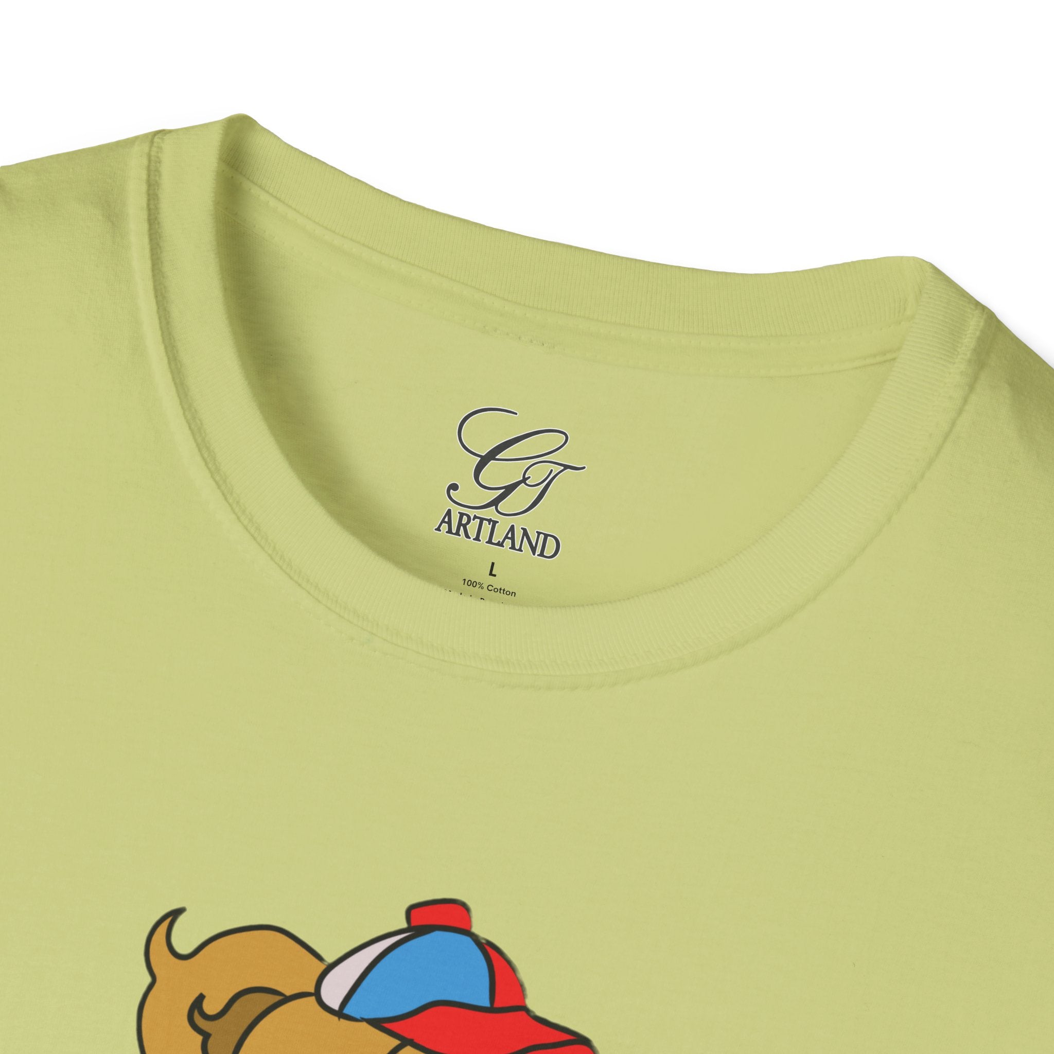 Cartoon Bear with Swag Graphic T-Shirt - Tee