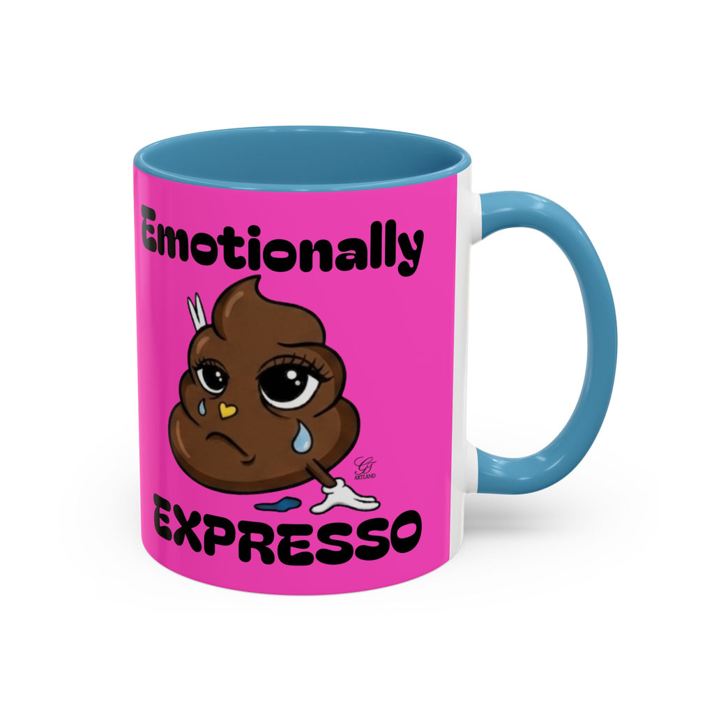 Emotionally Expresso Cute Crying Poop Emoji Designer Coffee Mug by GT Artland