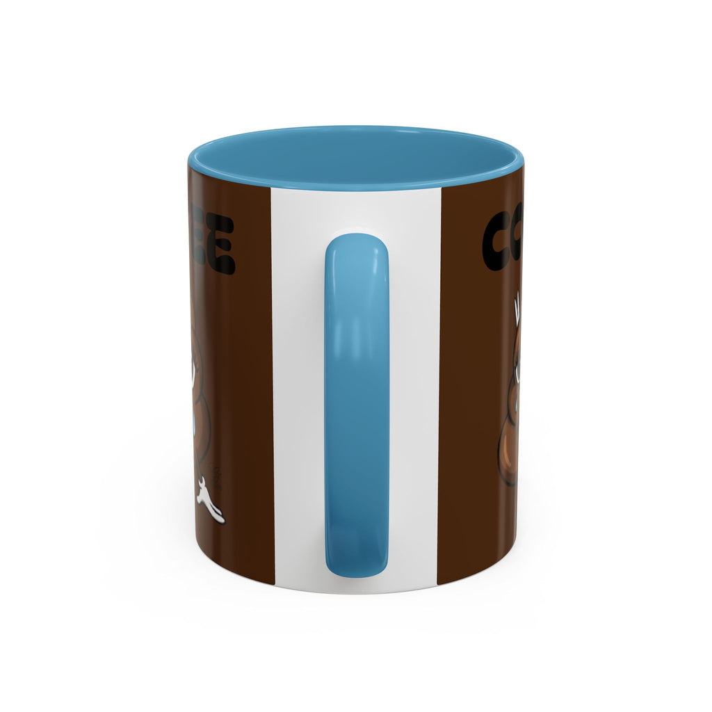 Coffee Mug — Cute Crying Poop Emoji 'COFFEE' Accent Ceramic Mug (11/15 oz) by GT Artland