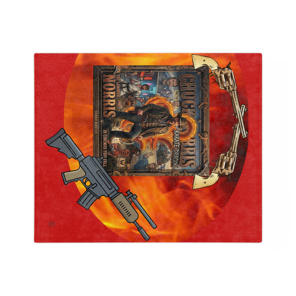 Chuck Norris Western  Velveteen Blanket With Ammunition