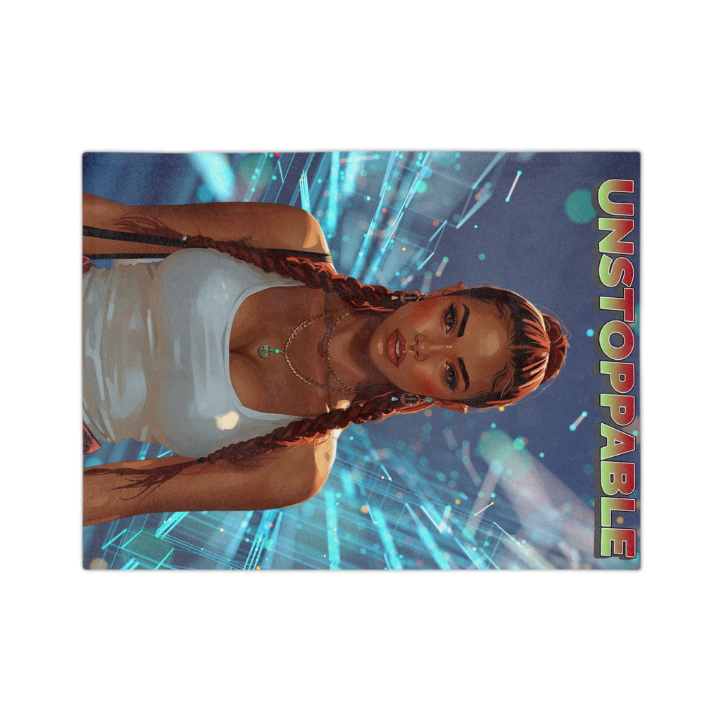 "Unstoppable" Woman Velveteen Microfiber Blanket - Throw