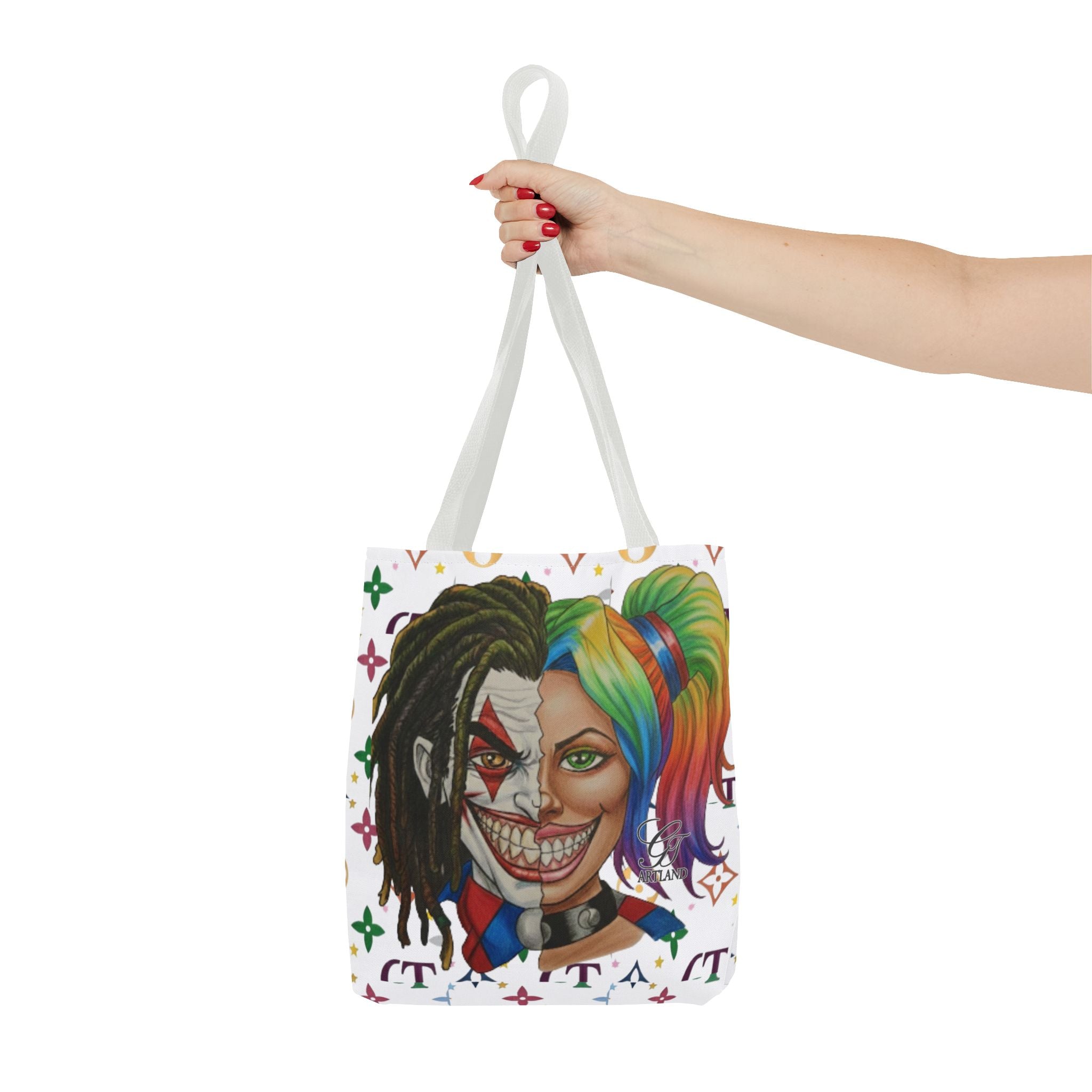 Two Faced Clown Couple Face Tote Bag – Urban Duo Swag by GT Artland