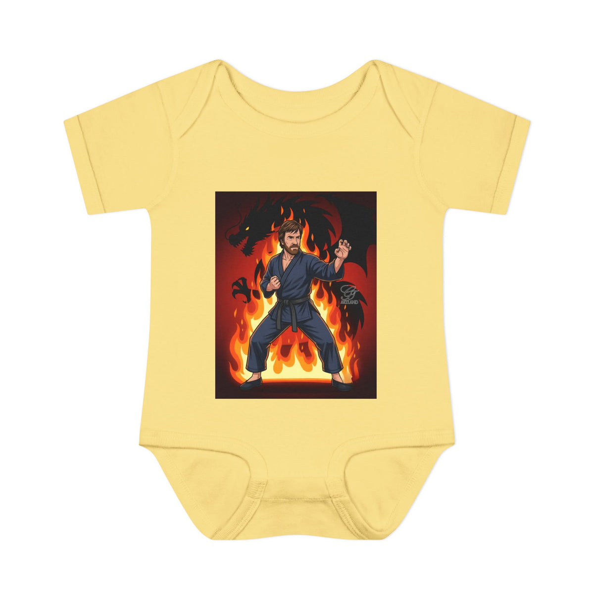 Flame Ninja Infant Bodysuit | Dragon Fire Martial Arts Baby Onesie