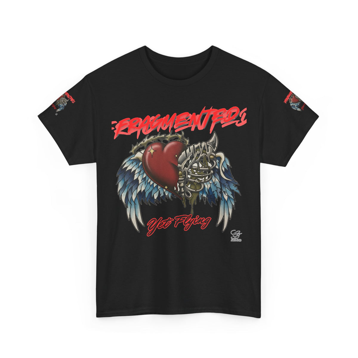 Fragmented Heart Wings tee | Broken Heart with Wings graphic