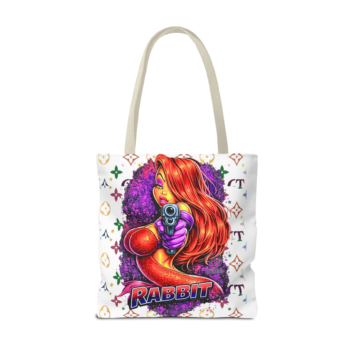 Rabbit Pin-Up Tote Bag – Retro Femme Fatale by GT Artland