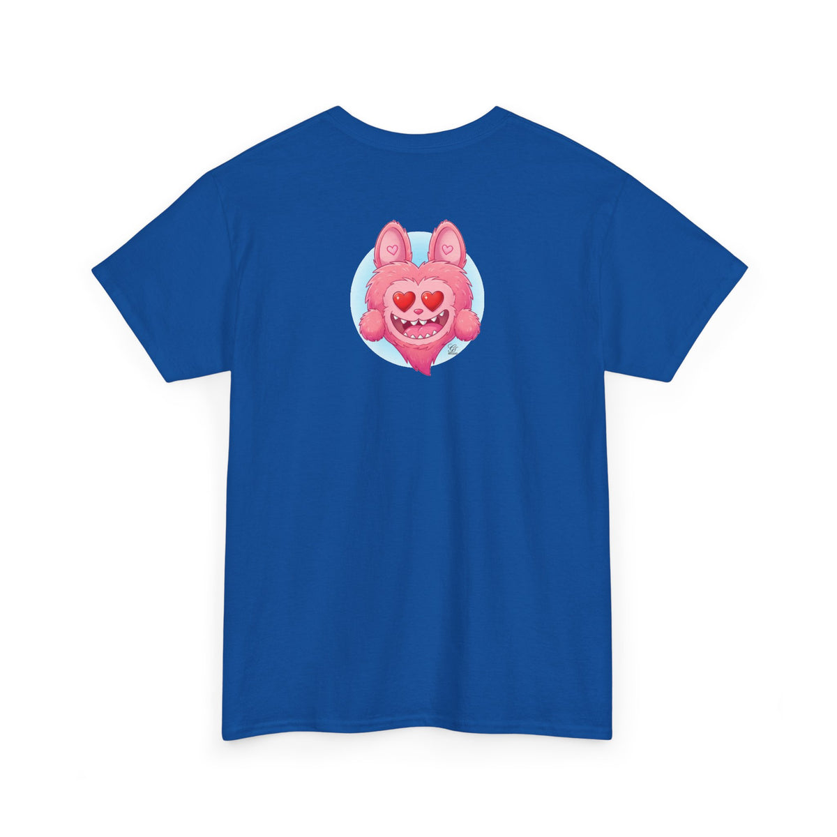 Pink Heart-Eyed Monster T-Shirt | Cute Fuzzy Creature by GT Artland