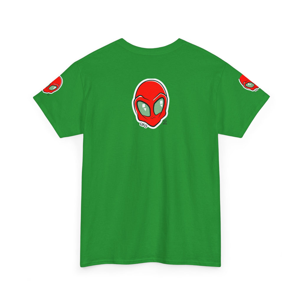Red Alien Head UFO Tee | Retro Space Graphic T-Shirt