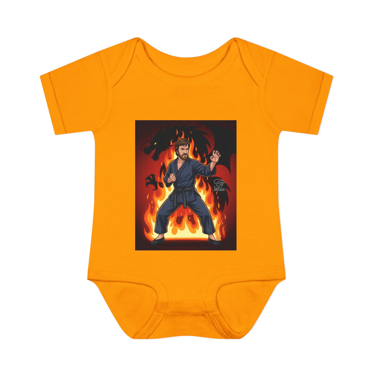 Flame Ninja Infant Bodysuit | Dragon Fire Martial Arts Baby Onesie