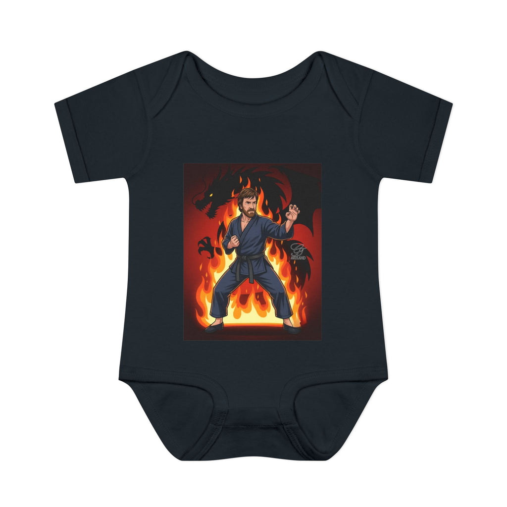 Flame Ninja Infant Bodysuit | Dragon Fire Martial Arts Baby Onesie