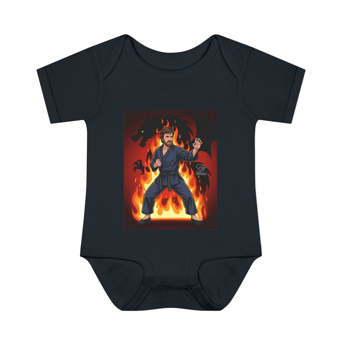 Flame Ninja Infant Bodysuit | Dragon Fire Martial Arts Baby Onesie