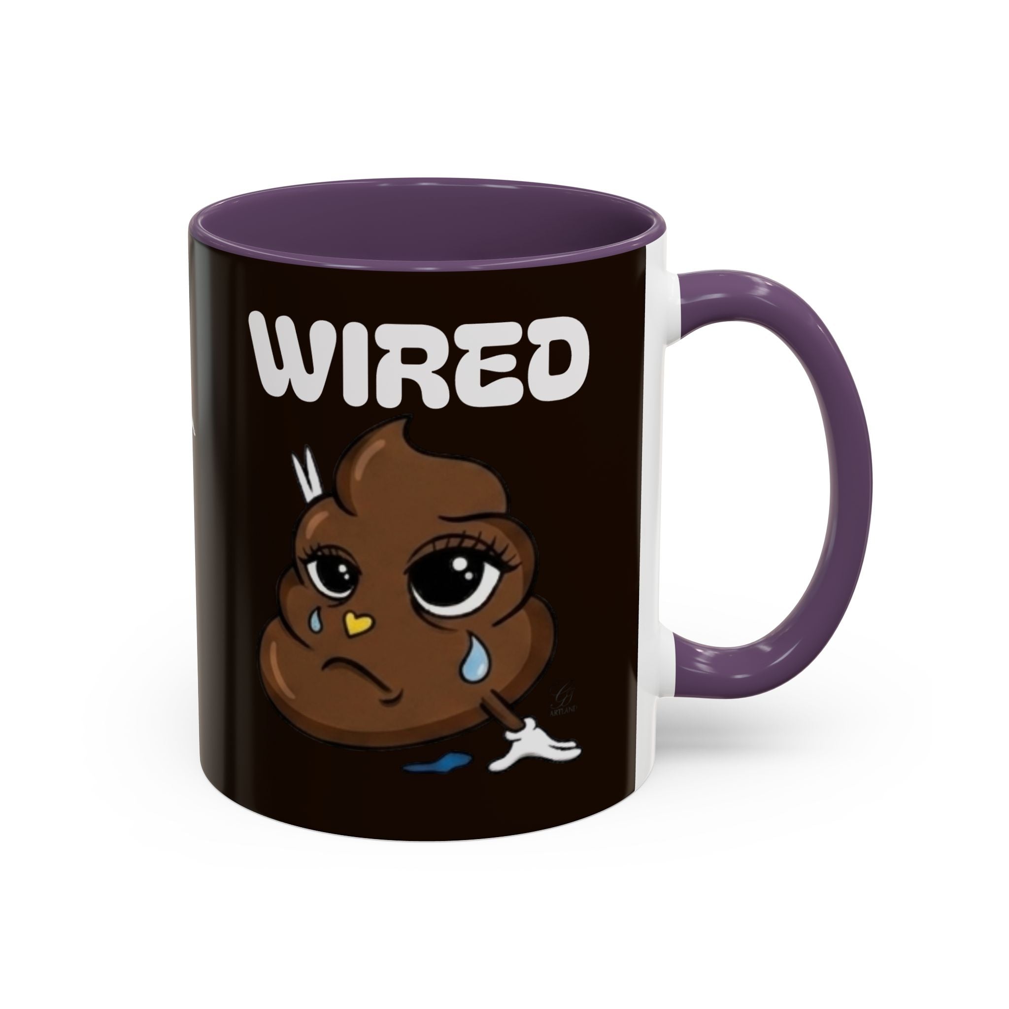 Coffee Mug - "Wired" Cute Poop Emoticon Design (11/15 oz) by GT Artland