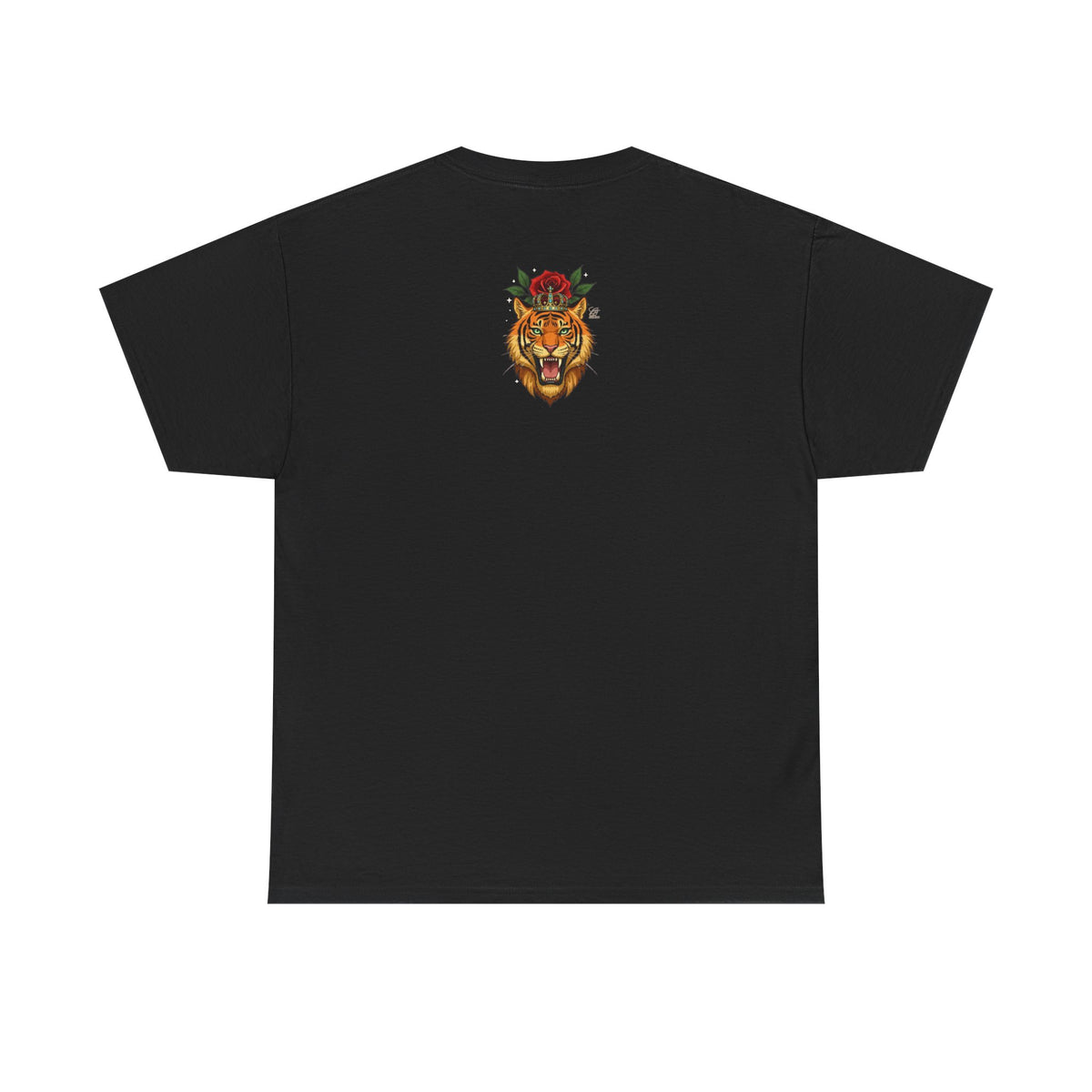 Roaring Tiger with Rose Tee | Floral Tiger T-Shirt by GT Artland