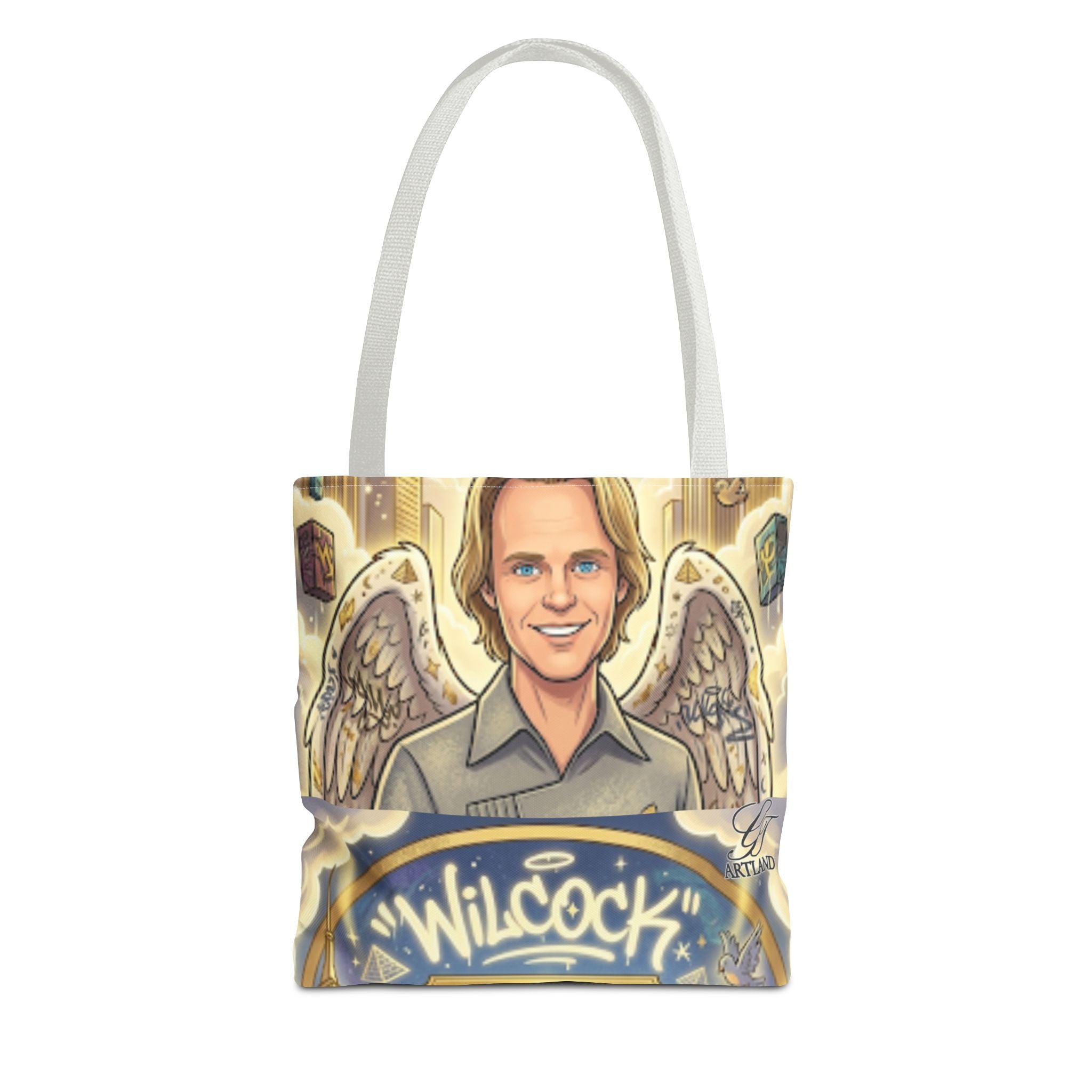 Wilcock Angel Wings Portrait Tote Bag – Illustrated Memorial/Tribute Carryall by GT Artland