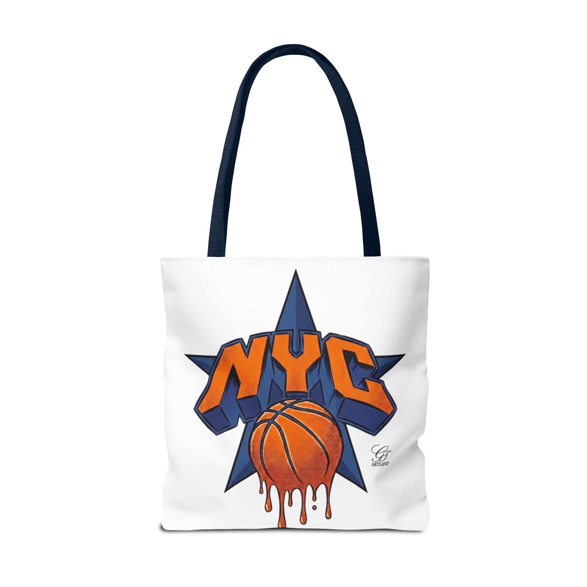 NYC Dripping Basketball Tote Bag | City Basketball Design by GT Artland