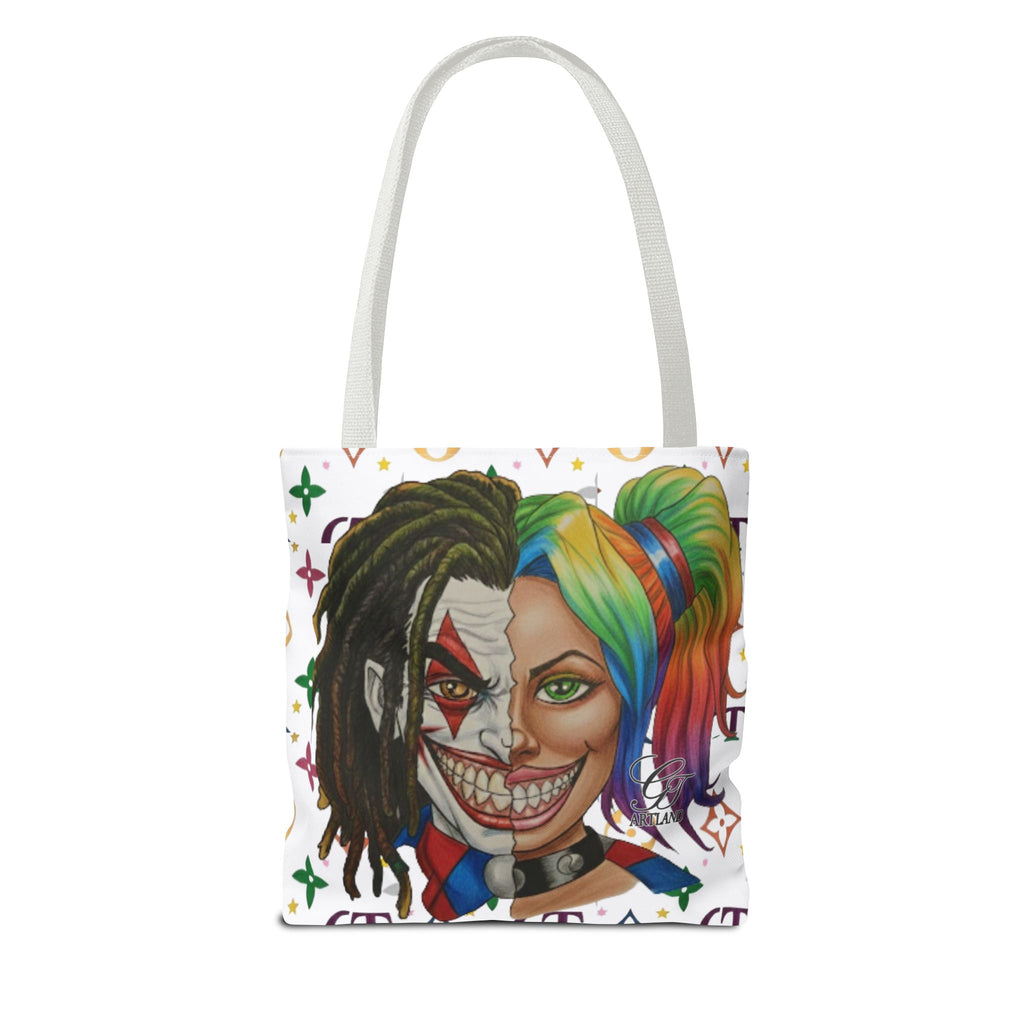 Two Faced Clown Couple Face Tote Bag – Urban Duo Swag by GT Artland