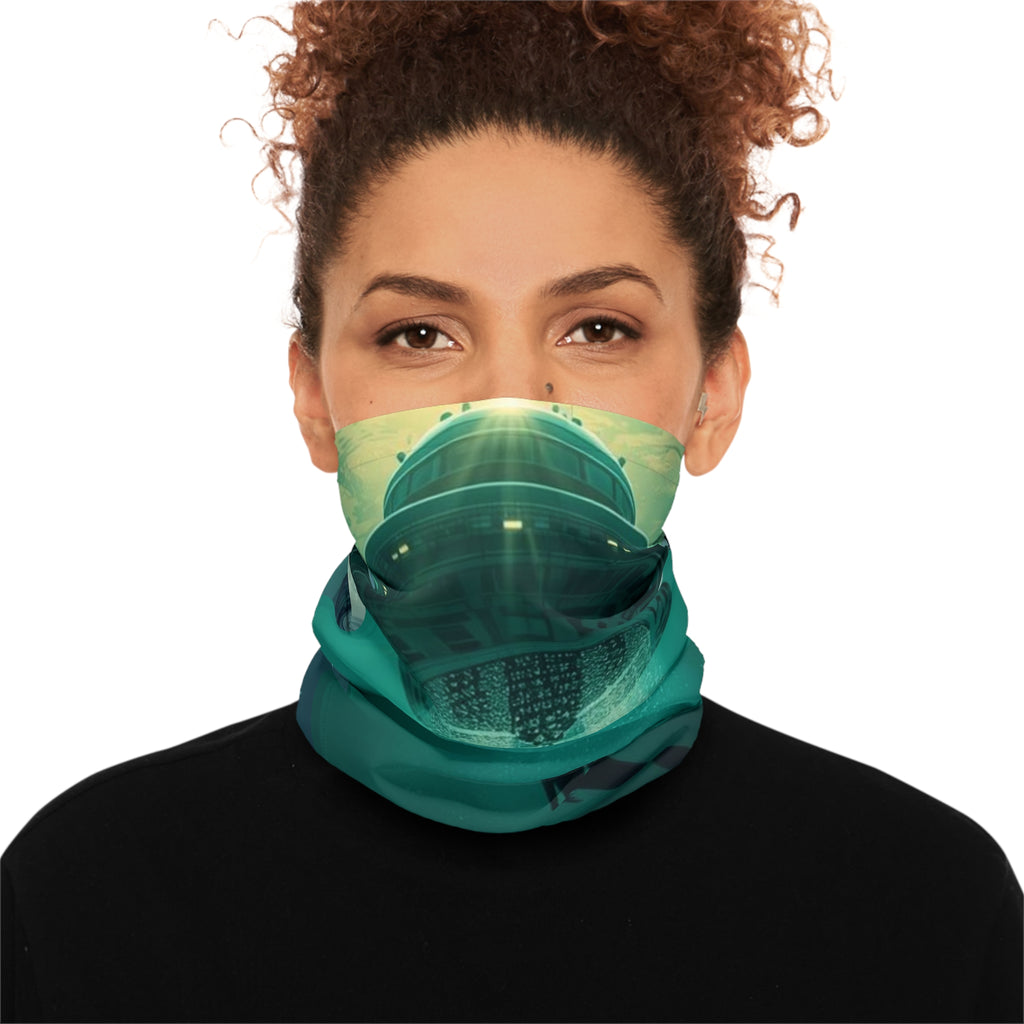 Mermaid Abduction Neck Gaiter | Alien Underwater Scene Face Covering