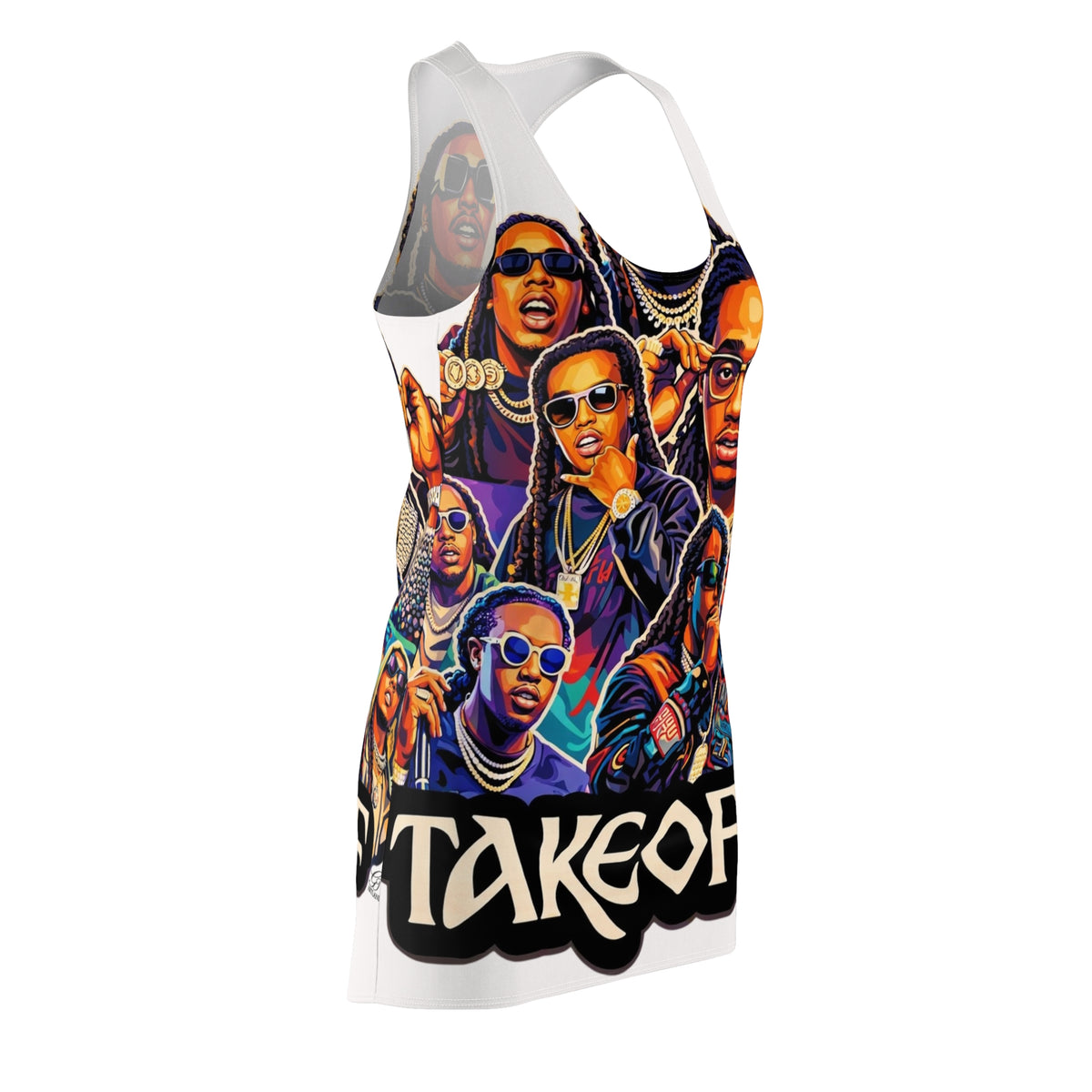 Takeoff Rap Collage Racerback Dress | Hip Hop Artist Dress