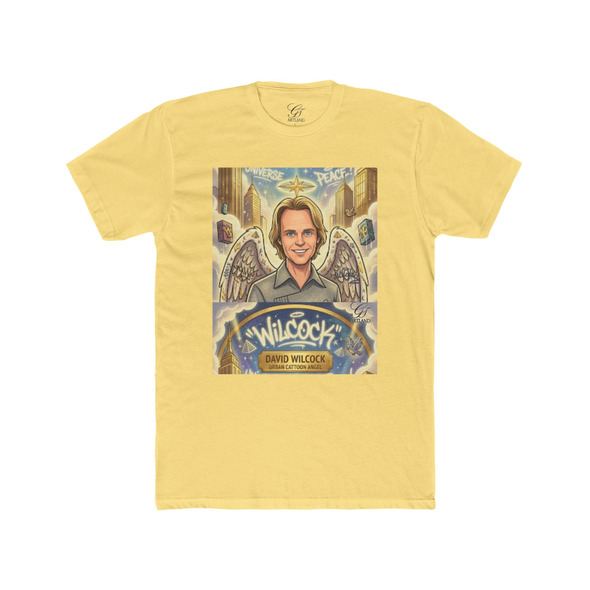 David Wilcock Angel Portrait Tee — Spiritual Memoir Graphic T-Shirt by GT Artland