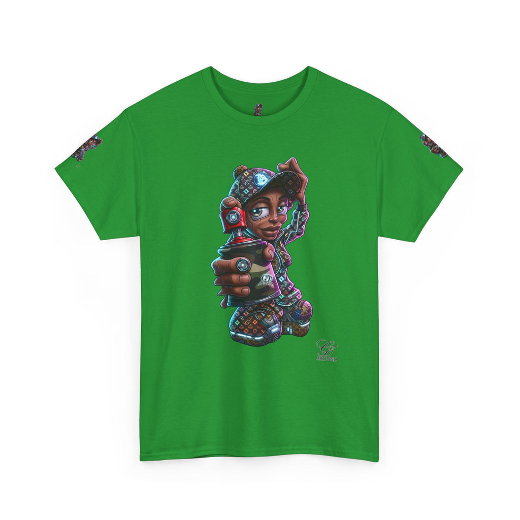Ebony Futuristic Urban Spray Can Kid Gamer Tee - Cute Streetwear Graphic T-Shirt by GT Artland