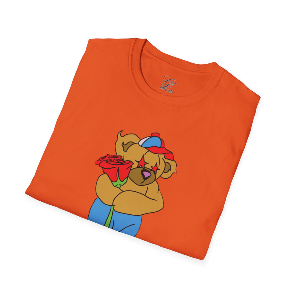 Cartoon Bear with Swag Graphic T-Shirt - Tee