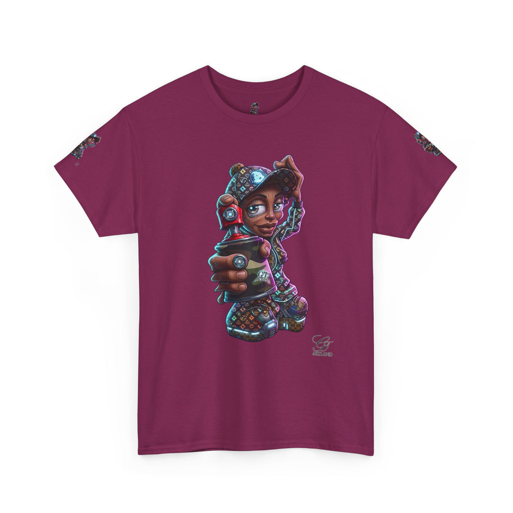 Ebony Futuristic Urban Spray Can Kid Gamer Tee - Cute Streetwear Graphic T-Shirt by GT Artland