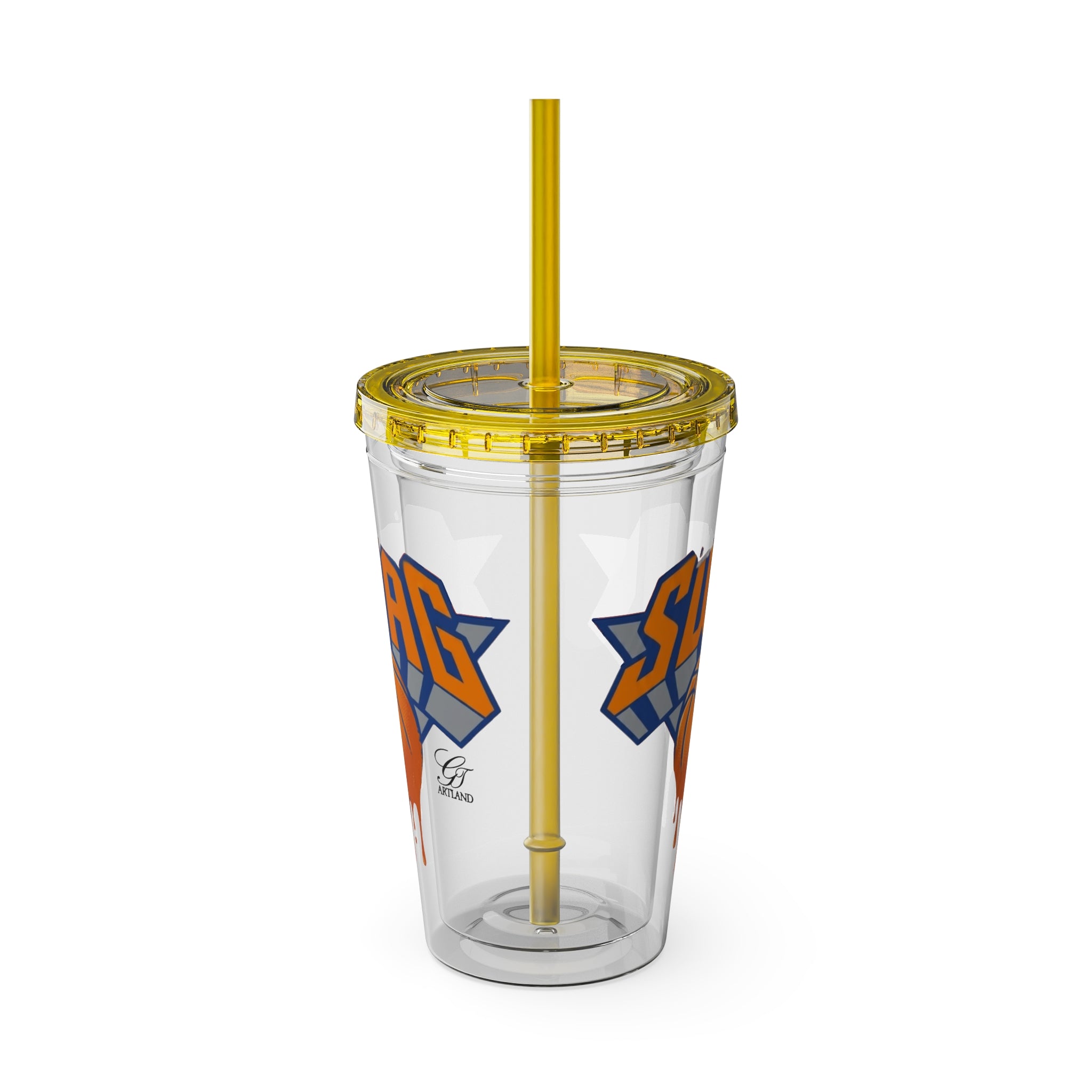 Dripping Basketball SWAG Tumbler | 16oz Clear Cup with Straw by GT Artland