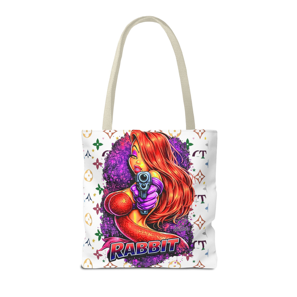 Rabbit Pin-Up Tote Bag – Retro Femme Fatale by GT Artland