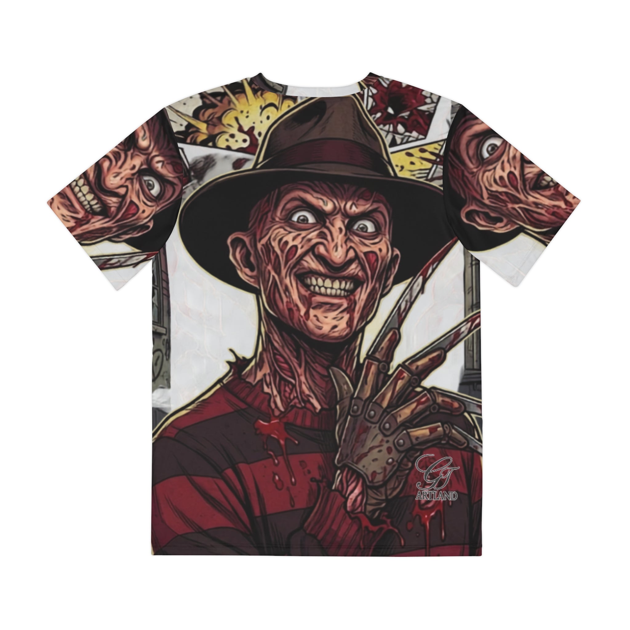 Elm Street Gangsta Horror Designer Men's Polyester Tee by GT Artland