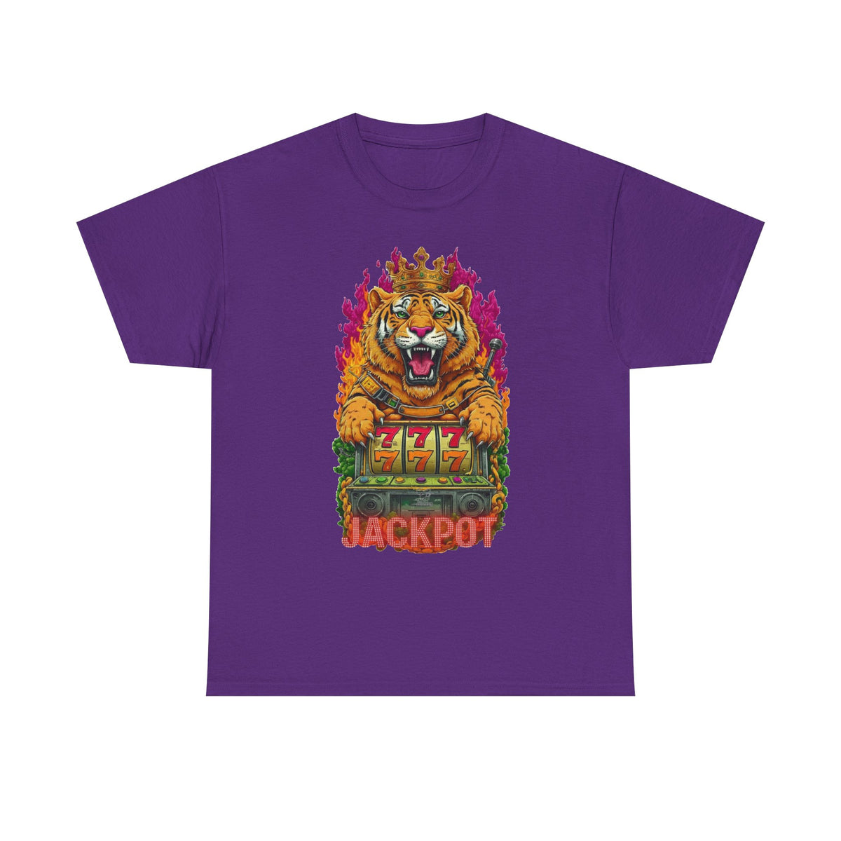 Roaring Tiger Jackpot T-Shirt | Slot Machine 777 Casino Graphic by GT Artland