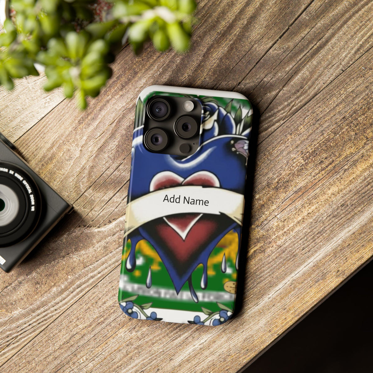 Blue Rose Garden Urban Styled Illustration Slim Phone Case |  by GT Artland