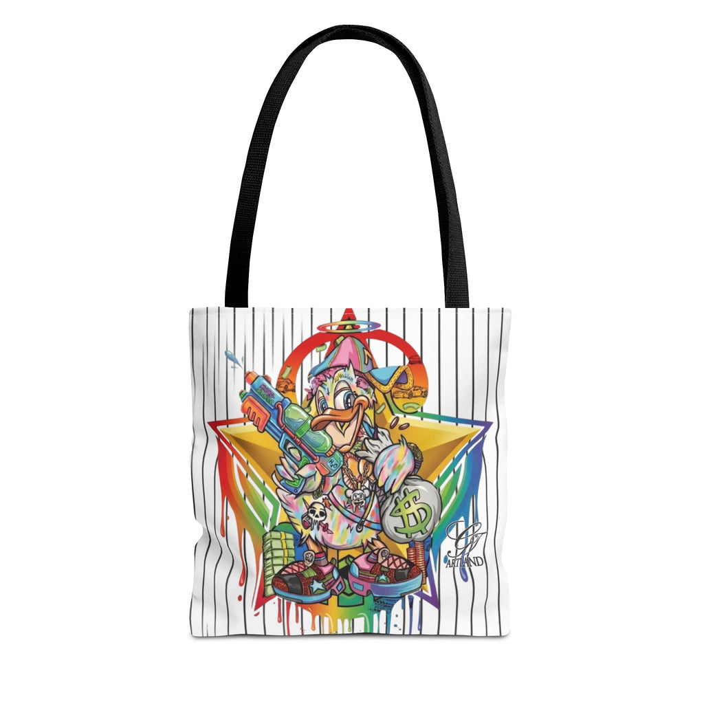 Graffiti Duck Urban Colorful Drip Tote Bag — Colorful Street Art by GT Artland